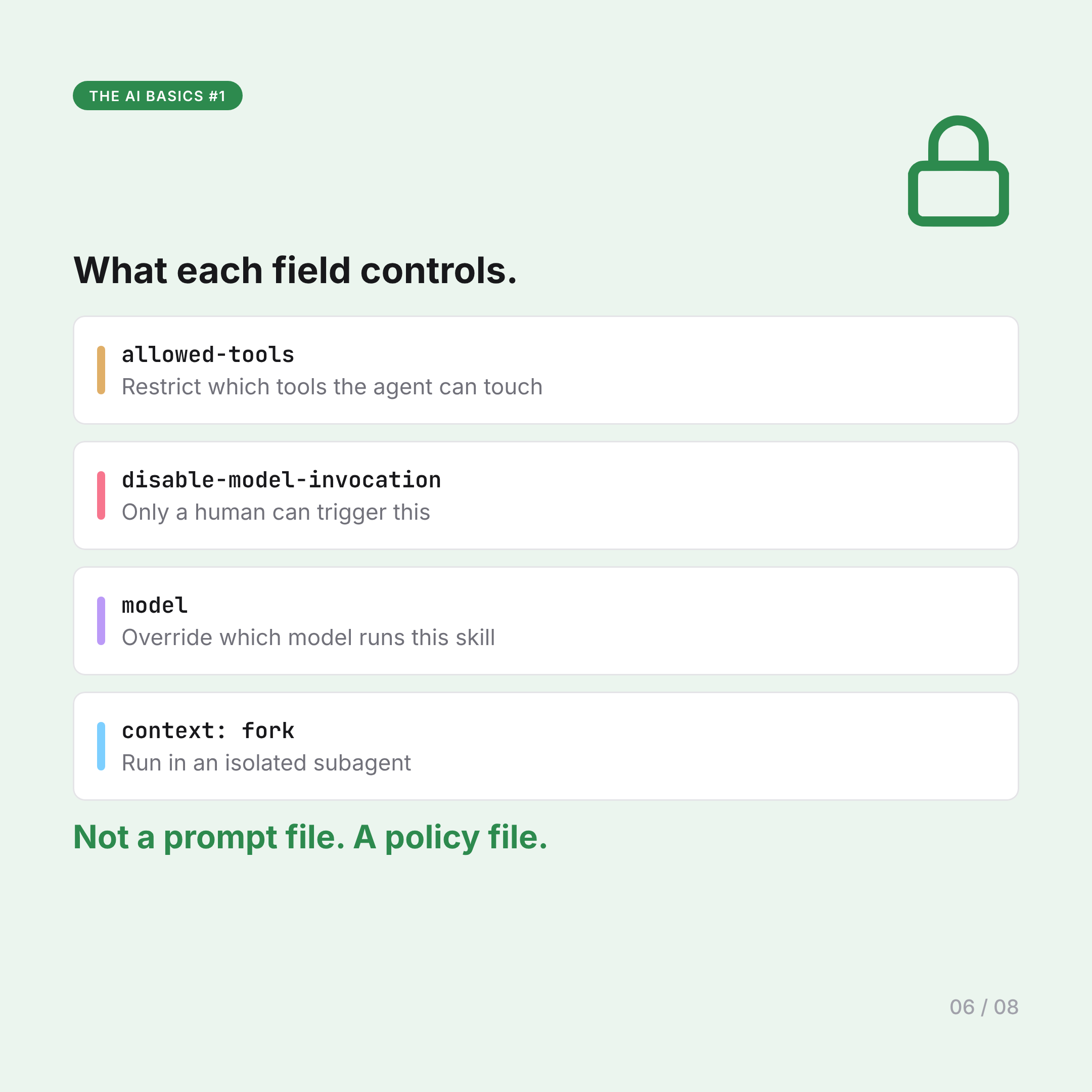 What each governance field does