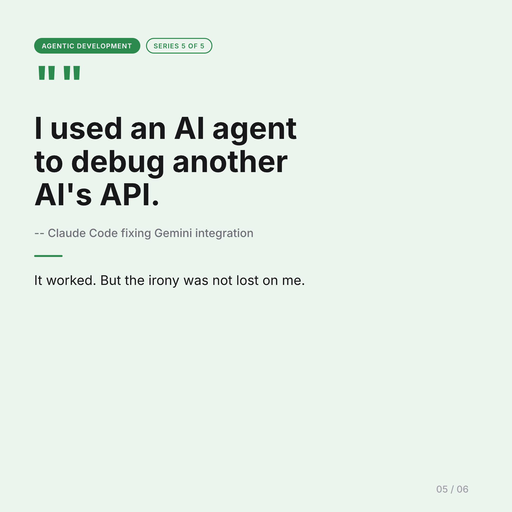 AI debugging AI — Claude Code reading Gemini's docs